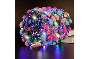 ‎DANOLT Danolt 10 Stück LED Blumenkranz Haare Festival Zubehör Accessoires, Hippie Deko, Haarband Blumen Kopfschmuck Haarschmuck, Festivals Junggesellenabschied Frauen Geburtstag Party Hochzeit Dekor