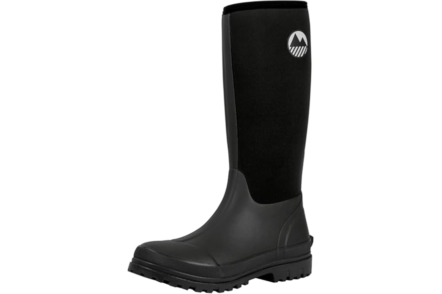 Lakeland Active Men's Rydal Neoprene Insulated Rubber Mucker & Yard Wellington Boots Warm Lined Fully Knee High Waterproof Wellies with Steel Shank in Black & Moss Green