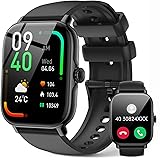 LLKBOHA Smartwatch Chiamate Bluetooth,1,85" Schermo Tattile Orologio Smart Watch Uomo,IP68 impermeabile,Con cardiofrequenzime