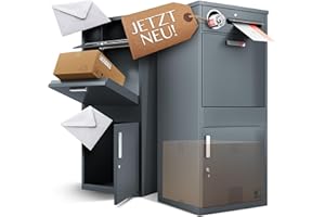 JANANO Paketbox mit Zeitungsfach - Paketbriefkasten Witterungsbeständig, Briefkasten mit Paketfach Anthrazit, Paketkasten, Diebstahlschutz, Paketbox draussen groß XXL Montageanleitung
