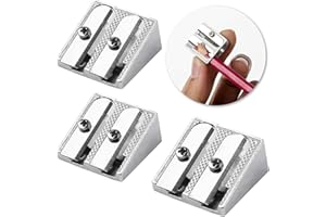 AMDONALO 3PCS Metal Pencil Sharpeners with 2 Holes, Metal Sharpener Pencil Sharpeners for School Pencil