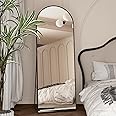 NEUWEABY Full Length Mirror 162x53cm Arch Floor Mirror with Stand, Arched Full Body Black Standing Hanging or Leaning Against Wall for Bedroom Entry, Living room