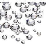 1000 Pieces Clear Flat Back Rhinestones Round Crystal Gems 1.5 mm - 5 mm, 5 Sizes