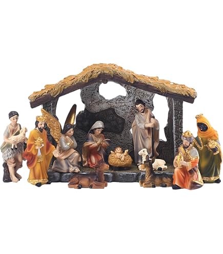 Crèche De Noël Coplète, Figurine De La Nativité, Figurine Crèche De