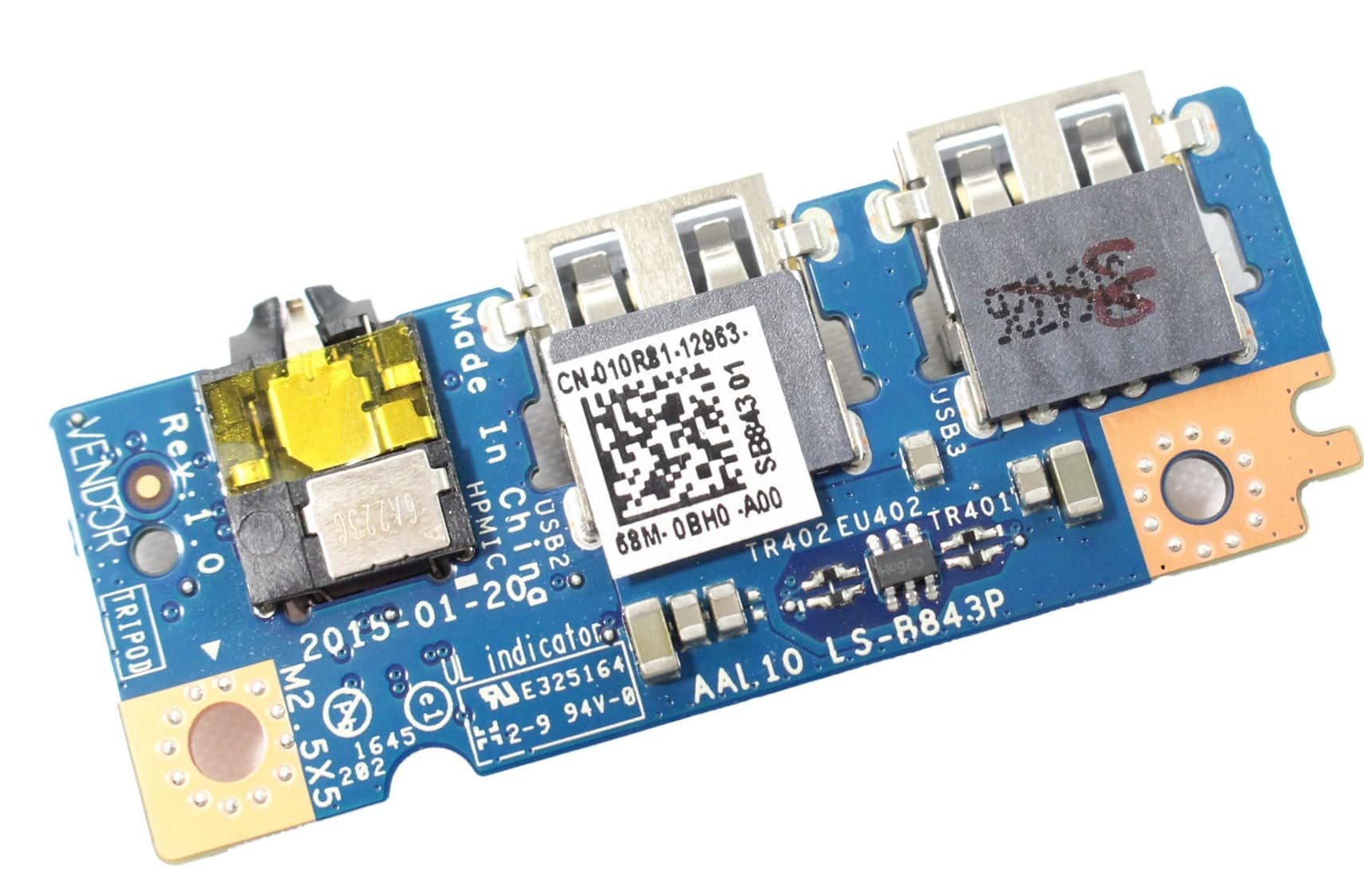 Sanj8 USB Board/USB Card/USB Port for Dell Inspiron 15-5558/5559 /3558/5555 / 5551 / Dell Vostro 3458 Laptop with Sound Jack