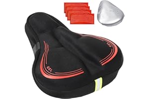 BITOYO Housse Selle Vélo Ultra Confortable avec Protege Pluie Velo, Couvre Selle Velo Gel avec Coussin de Siège de Vélo en Mousse à Mémoire de Forme Double Couche pour VTT, E-Bike, Peloton