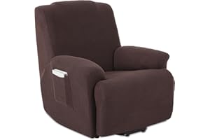 ‎TIANSHU TIANSHU 1 Sitzer Sesselschoner, Liegestuhlbezug Sesselhusse Sesselschoner für Fernsehsessel Elastischer Antirutsch Stretchhusse Weich Stoff (Schokolade)