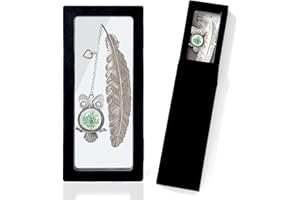 CISPREE Metal Feather Bookmark for Women, Unique Luminous Owl Vintage Book Mark, Thanks Birthday Gifts for Her Women Girls Men, Christmas Valentine's Day, for Mothers Readers Book Lover Teacher