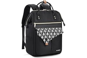 Lekesky Sac à dos pour ordinateur portable dames 15.6 pouces Sac à dos scolaire Sac à dos de travail Daypack imperméable pour uni/voyage/business/travail, Noir