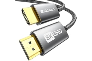 Silkland 8K HDMI 2.1 Cable 2M, HDMI 2.1 eARC Cable for Soundbar 48Gbps, 8K HDMI Cable 2.1 4K@120Hz, 2K@240Hz/144Hz, 8K@60Hz, Dynamic HDR, Dolby Atmos, HDCP 2.2/2.3 for Fire TV, HDTV, Xbox Series X/S