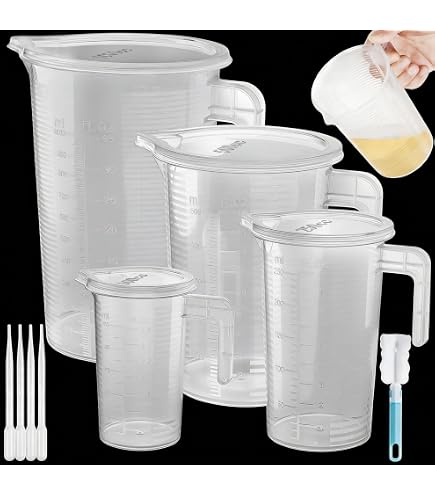 Misurini in plastica, 2 pezzi, 250/500 ml, con manico, brocca graduata