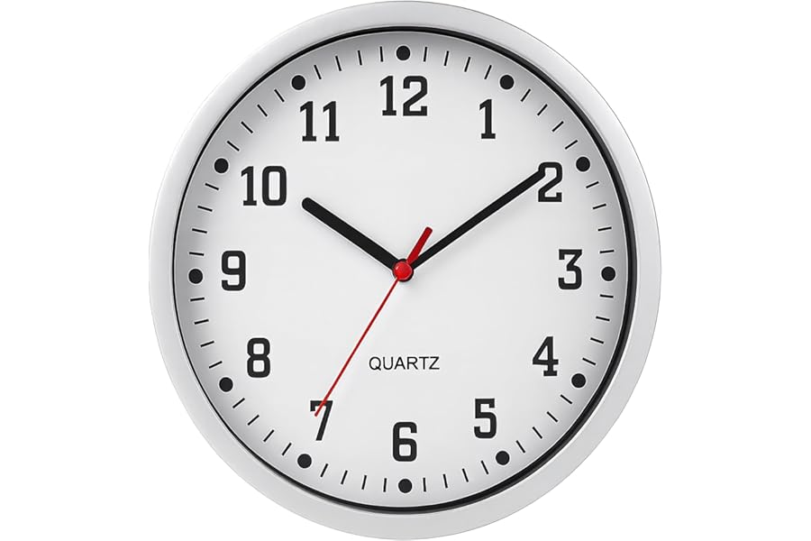 BH | Wall Clock 9" Silent | Non Ticking Decorative Modern Quartz Clocks | Round Wall Clock Battery Operated | Easy Readable Number | for Living Room Office School Bedroom Kitchen Decor - by BEST HOUSE