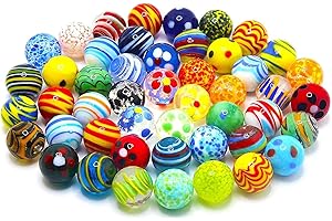 Jiahuade Glasmurmeln,20 Stück Glas Murmeln Kinder Murmelspiel,16mm Bunte Murmeln,Deko Glas Spielzeug,Transparent Handgefertigte Glasmurmeln,Glasmurmeln Bunt für Murmelspiel Kinder Haus Dekoration