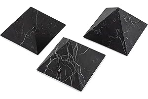 SN NATURSTEIN UG KASHU Piedra preciosa shungite directamente de Karelia: 3 pirámides de 10 cm sin pulir