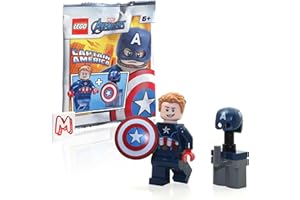 LEGO Marvel Avengers Super Heroes Minifigure - Captain America (with Shield and Helmet) Limited Edition