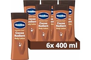 SIMPLE Vaseline Cocoa Radiant Body Lotion – Deep Moisturising Body Cream with Vaseline Jelly & 100% Cocoa Butter – Repairs Dry, Itchy Skin and Restores Natural Glow 6x 400ml