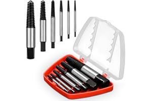 ALFFREUDE 6 Pieza Extractor de Tornillos, Extractor de tornillos Rotos, Extractor Tornillos Antirrobo con Caja de Almacenamiento, Adecuado para Tornillos y Tuberías Dañados, Oxidados
