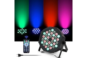 ‎AIMKAP LED Par Strahler 36 LED 72W Discolicht Partylicht RGB DMX512 mit Fernbedienung, Bühnenlicht 7 Lichtmodi DJ licht für Party Bar Stage Feste Show