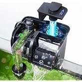 Tararium Backpack Filter with U-V Lamp 600L/h for 40-150 Liters Aquariums | Hanging Filter as 4 in 1 Outdoor Filter with Surf