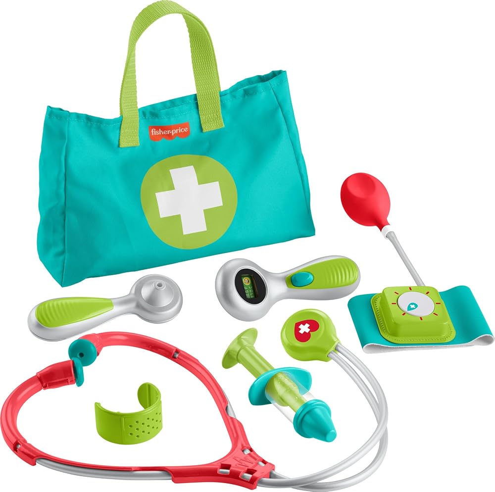 Fisher-Price® Doktor Seti | Okul Öncesi Pretend Play, Bebekler ve Çocuklar için Giydirme Oyuncakları 3+ Yaş