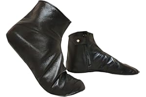 ICEHOF Skarpety skórzane z zamkiem błyskawicznym – wykonane z prawdziwej koziej skóry – utrzymują ciepło, jakościowe, wodoodporne – Fermuarli Mest Masd Maszt Khuff, skarpety modlitewne Wudu Corap Mesh Fermarli