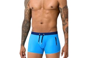 Casey Kevin Maillot de Bain Homme Boxer Short de Bain avec Cordon de Serrage Réglable et Poche Zippée, Pantalon Court Homme Piscine Séchage Rapide Caleçon de Bain Sports Plage Swimming