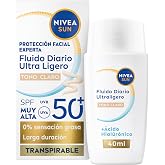 NIVEA SUN Daily Color Fluid SPF 50+ 40ml, Face Sunscreen with Hyaluronic Acid, Lycocalcon A and Niacinamide, Ultra Light Face