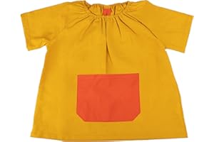 LA FÁBRICA DE INVENTOS Babi Escolar Infantil 1 a 4 Años – Babi de Manga Corta con Bolsillo y Cuello Elástico - Bata Escolar Guardería Niño/Niña – Para Escuela Infantil, Actividades y Comedor –