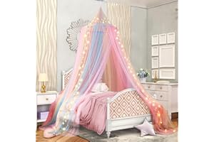 KAMEUN Moskitonetz Bett für Doppelbett Einzelbett, Großes Mückennetz Reise mit Leuchtende Sterne, Betthimmel mit Tragebeutel, Himmelbett Vorhänge für Reise und zu Hause Indoor Outdoor