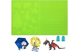 DOLYUU Modello per penna 3D, in silicone, con motivo animale, utile per principianti, bambini e artisti 3D, colore verde (41,5 x 20,5 cm)
