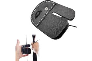 RSYHVG Archery Finger Tab, Leather Archery Finger Tab, Archery Finger Guard, Archery Finger Tab Double Layer Protection Guard Pad, Archery Tabs, for Curved Bows, Black