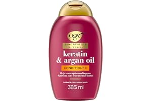 OGX 5in1 Benefits Frizz Free with Keratin & Argan Oil Conditioner, Strengthens and Improves Flexibility, Tames Frizz and Adds Shine, Sulfate Free, 385ml