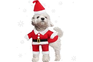 Kaket Cat Christmas Costume, Cat Costumes for Pets, Cat Santa Claus Costume, Christmas Dog Costumes, Dog Fancy Dress Costumes Xmas Pet, Cute Pet Red Christmas Costumes for Puppy and Cat (Small)