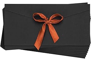 LONTG 10pcs Enveloppes Rétro en Papier Kraft Enveloppes à Ruban Enveloppe de Carte Postale Enveloppe de Carte d'Invitation pour Mariage Noël Anniversaire Commercial Saint-Valentin
