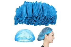 HOT BARGAINS 100 X Disposable Hair Nets Blue Hair Net Non Woven Surgical Caps Hair Net For Cooking Hair Nets For Catering Size 21"