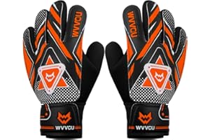 WVVOU Gants de gardien de but pour enfants et adolescents - Gants de gardien de but de football - Double protection - Portabilité - Super maintien