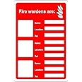 Fire wardens are name, location and contact number information safety sign - 1.2mm Rigid plastic 200mmx 150mm
