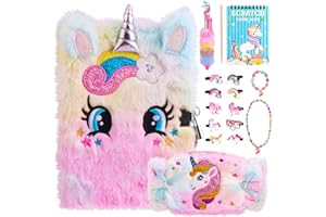 KEARLGMBH Diario Secreto Niña con Candado, bolso unicornio pinzas para el pelo pulsera abalorios collar set para Niñas, fiesta cumpleaños Navidad día de los niños Día San Valentín set regalo para Nina 4+ Años