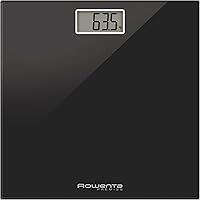 Rowenta Báscula Premiss BS1060 - Báscula digital, con pantalla LCD, compacta, capacidad de 150 kg, plataforma de vidrio, apagado automático, incluye pilas
