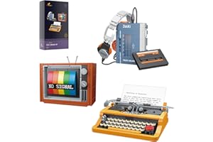 JMBricklayer Set di mattoncini da costruzione, per TV in stile retrò, 20131, per elettrodomestici vintage, con morsetto, decorazione per la casa, giocattolo retrò per adulti e ragazzi