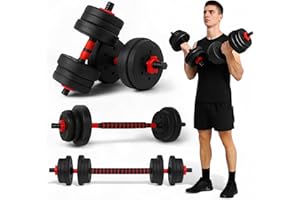 TANNESS Dumbbells Set - 2 in 1 Adjustable Dumbbells - Dumbbell Sets for Men and Women - Barbell Weights Set with Connecting Rod - Dumbbell Pair - Gym Equipment - Exercise Equipment for Home Use