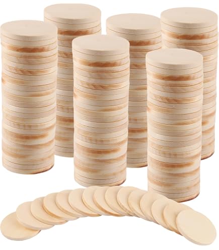 ZYDYRX 50 Ronde Houten Schijven – 5 Cm Doorsnee – 5 Mm Dik – Natuurlijk Hout – Glad Oppervlak – Ideaal Voor DIY, Knutselen En Sleutelhangers