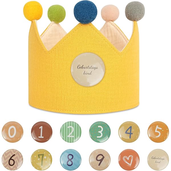 Aohcae Corona Compleanno Bambino, 0 a 9 Cappellini per Compleanno Corona Compleanno Bambina Corona Bambino Cerchietto Compleanno Coroncina Compleanno Corona in Feltro