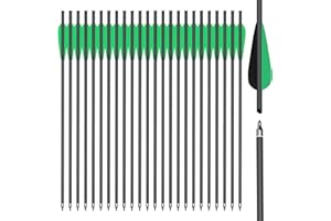 SERfawnCH 24er Carbon Armbrustbolzen 20 Zoll mit Stahlspitzen - Präzisionspfeile für Pistolenarmbrust, Schießtraining, Zielübungen und Jagd | Hochwertige Carbonpfeile Set