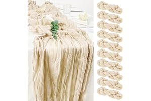 DANXIAN Bieżnik na stół, beżowy, 90 x 300 cm, 10 sztuk obrusów z serem, styl boho, bieżnik na stół, rustykalny, przezroczysty bieżnik, obrus do boho, na wesele, dekoracja, przyjęcie urodzinowe