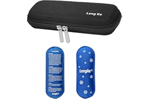 MABANOCOTA EVA Insulin Pouch for Diabetes Medication, Diabetic Travel Bag with 2 Nylon Cooling Packs for The Insulin Pen, Insulin Syringes and Other Diabetic Accessories(Blcak)