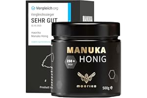 ‎MAORIKA maorika - Manuka Honig 250 MGO + 500g im Glas (lichtundurchlässig, kein Plastik) - laborgeprüft, zertifiziert aus Neuseeland