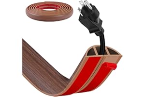 YOUSHANGRO Canaleta para Cables autoadhesiva, Protector de Cables de Goma y Madera para Suelo, Organizador de Cables para Oficinas, Escuela, Almacén, Conciertos y Más - Evita Riesgos de Tropiezos