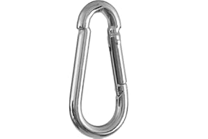 SUNMONDO 5 moschettoni per vigili del fuoco 100 x 10 in acciaio/acciaio inox A 4 – Moschettone con portata elevata fino a 350 kg – moschettone dei vigili del fuoco zincato galvanizzato