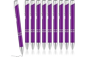 SINSEIKE Kugelschreiber Hochwertig,10 Stück Kugelschreiber Schwarz Blau Set,Kulli für einfaches & weiches Schreiben Extra 10 Blau Kugelschreiber Minen (Violett, 10 Stück)